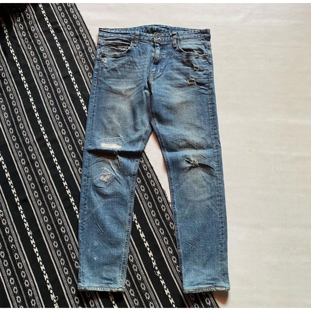 Preloved Bakulan Secondbrand DenimPants Ripped Basic 1980
