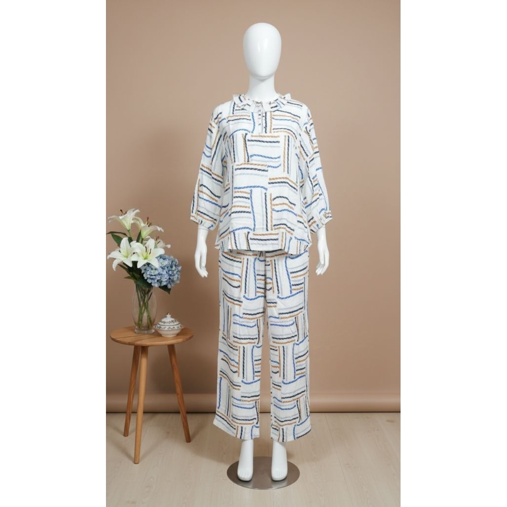 BAJU CANTIK ONESET BAJU DAN CELANA PANJANG DAILY WANITA ADEM NYAMAN UNTUK DI RUMAH || SETELAN BAJU R