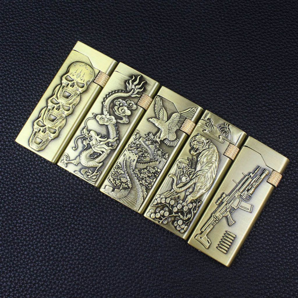 Korek Api Roda Api Gas Slim Motiv Korek Api Lighter FJZ 3302