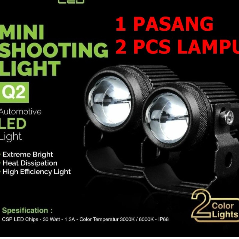 LAMPU LED TEMBAK SOROT LASER 2 WARNA ORIGINAL LUXIMOS LED Q2 GARANSI 1 TAHUN BUKAN LUMINOS