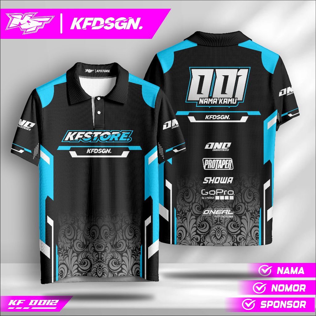 Jersey Custom Nama Balap – Fullprint Keren | Bisa Tambah Logo Tim & Warna Bebas