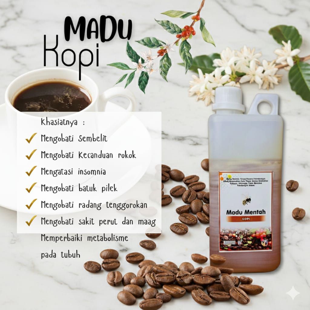 [Raw Honey] Madu MENTAH Madu Kopi 1kg Asli 100%
