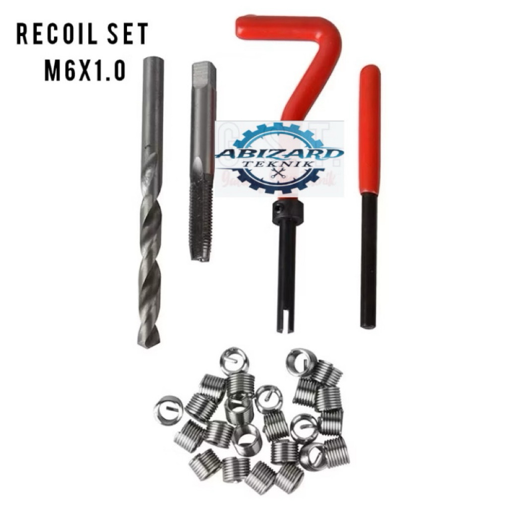 recoil set drat baut 10. M6×1.0 set tap bor handle dll.repairt drat per rusak