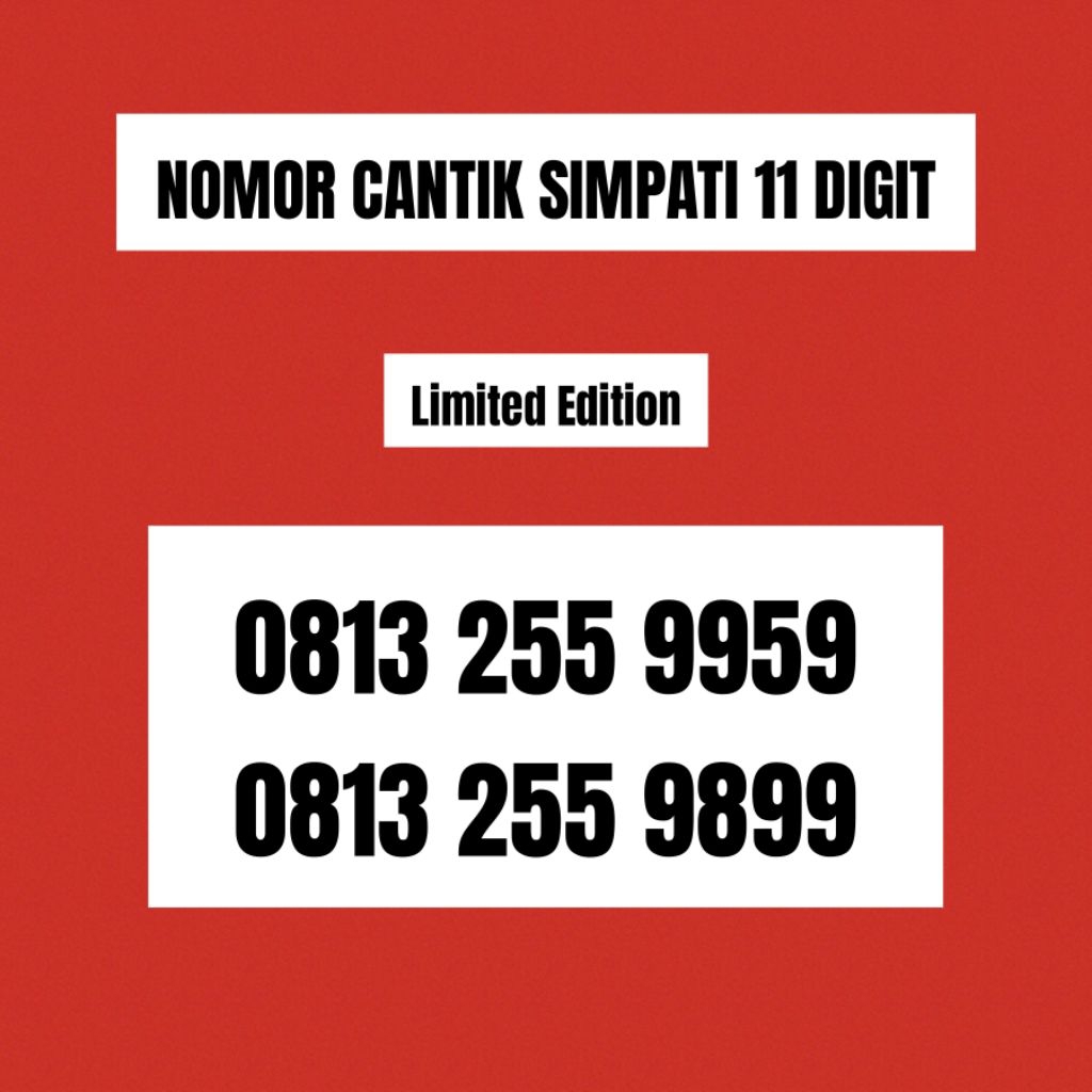 Nomor Cantik Kartu Simpati 11 Digit Telkomsel 9899 9959 5959 5599;