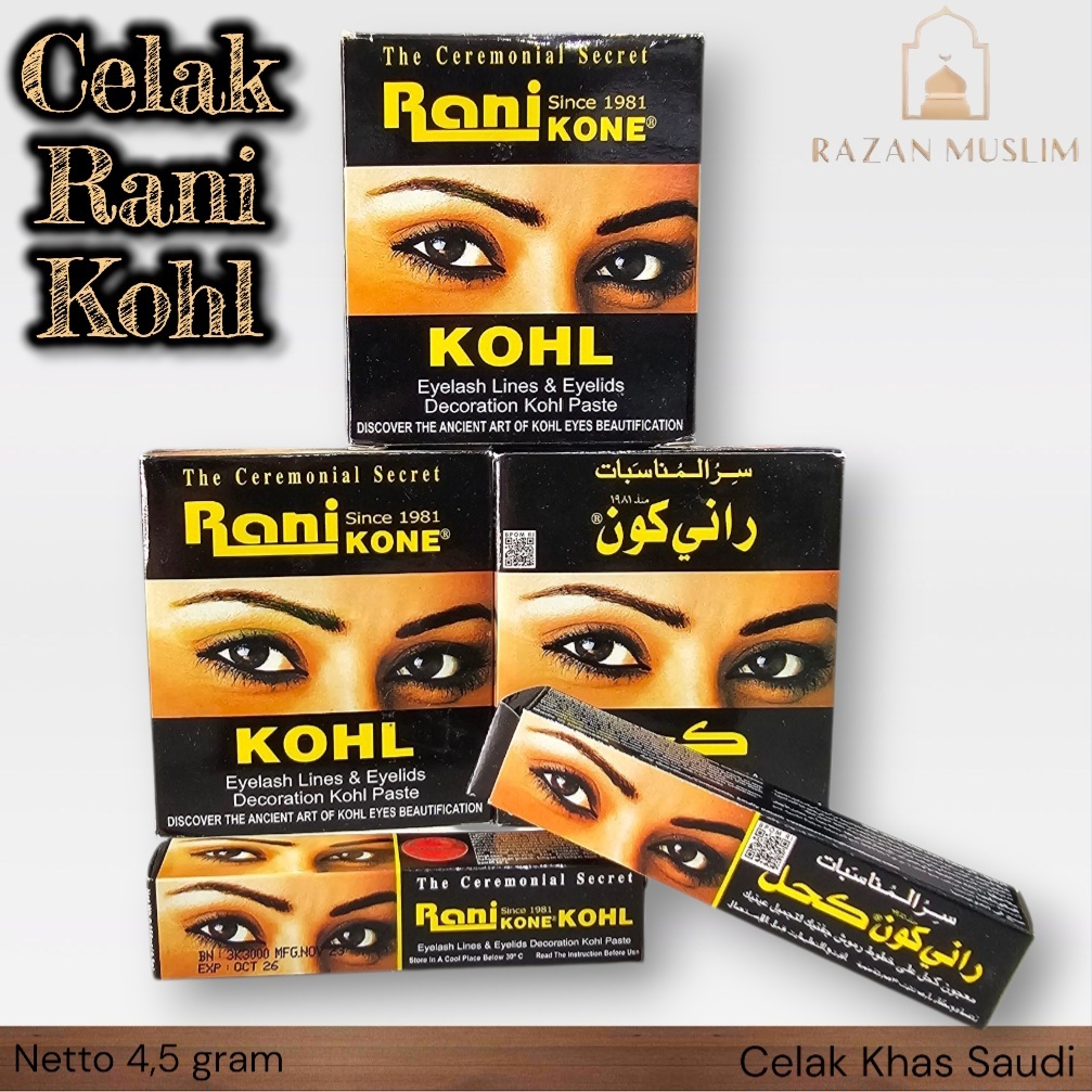 Celak Mata Rani Kone Kohl Kajal 4.5g Sudah Waterproof | Celak Arab Khas Saudi Original Tahan Lama