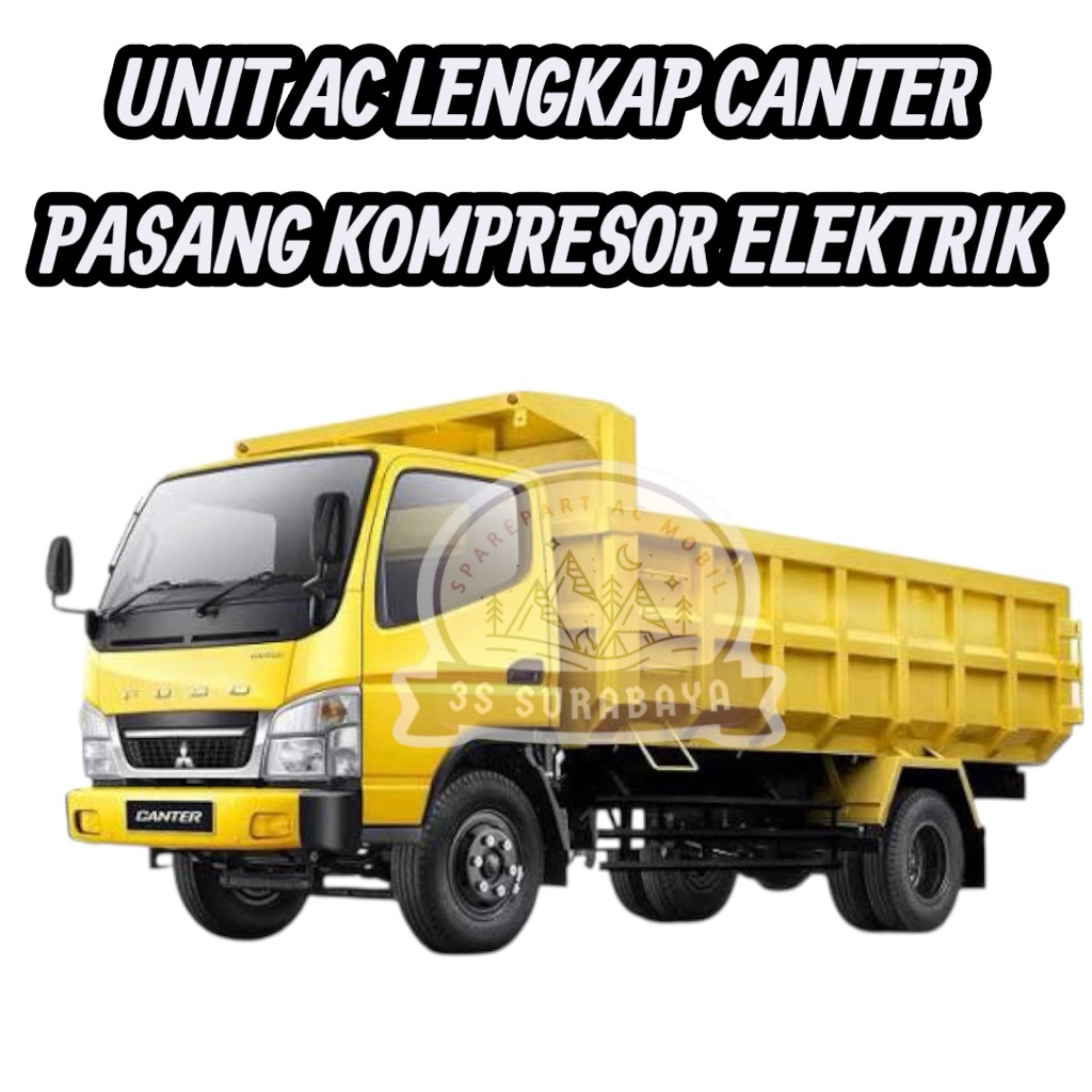 Unit Ac Canter lengkap Pasang Kompresor Elektrik 24 Volt Tinggal Pasang Ac mobil Truck (Baru/New) Mi