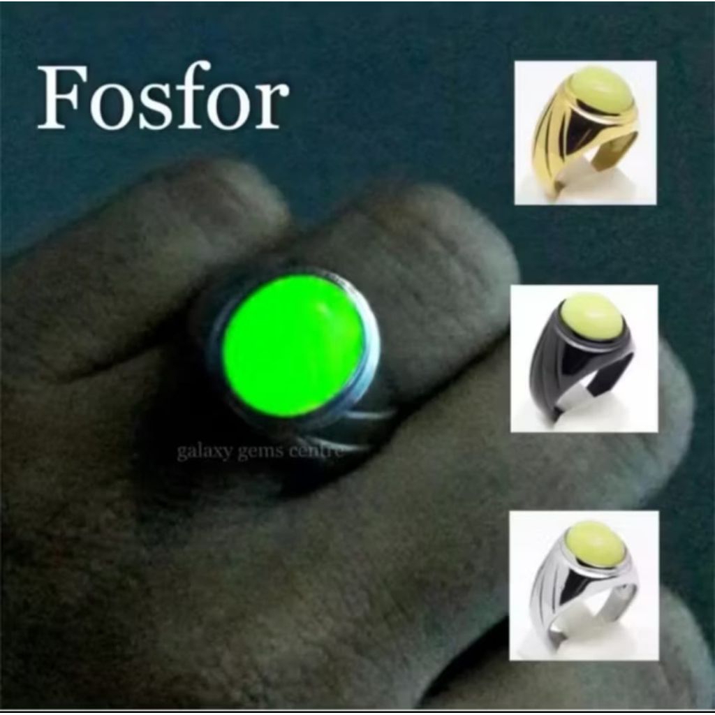 cincin batu fosfor natural minimalis 100%