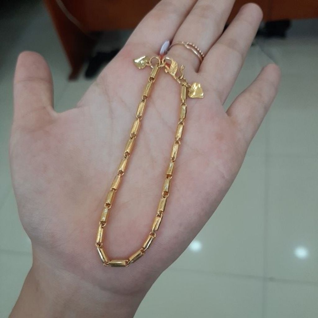 gelang bambu emas asli kadar 300