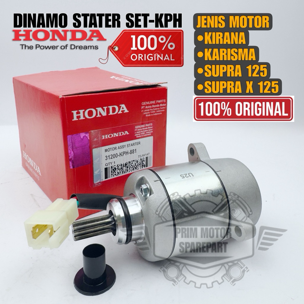Original Dinamo Stater set KPH Honda karisma, Supra 125, Supra  x125, Kirana, asli Honda AHM