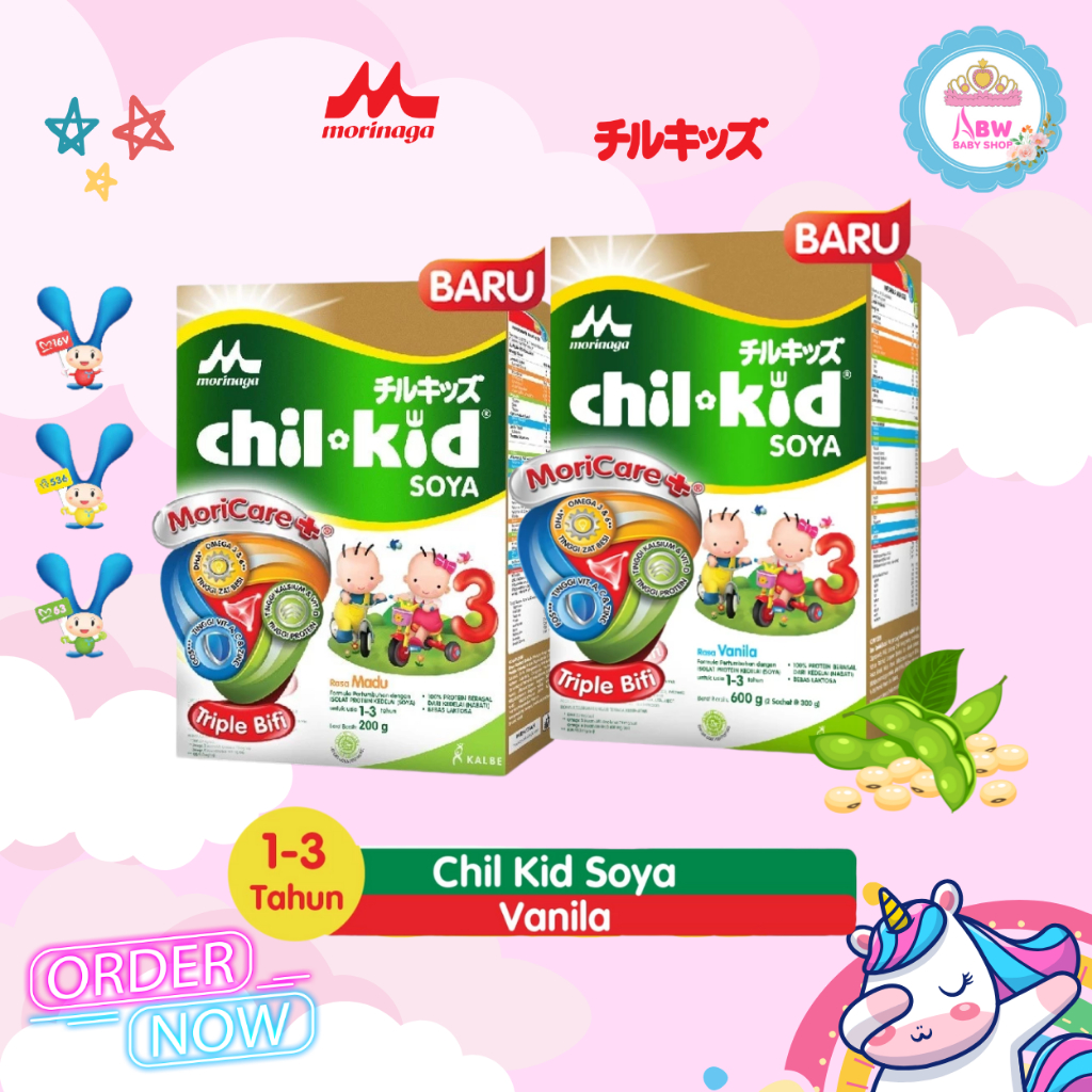 Morinaga Chil Kid 3 Soya Susu Formula Pertumbuhan Anak Usia 1-3 Tahun dengan Isolat Protein Kedelai