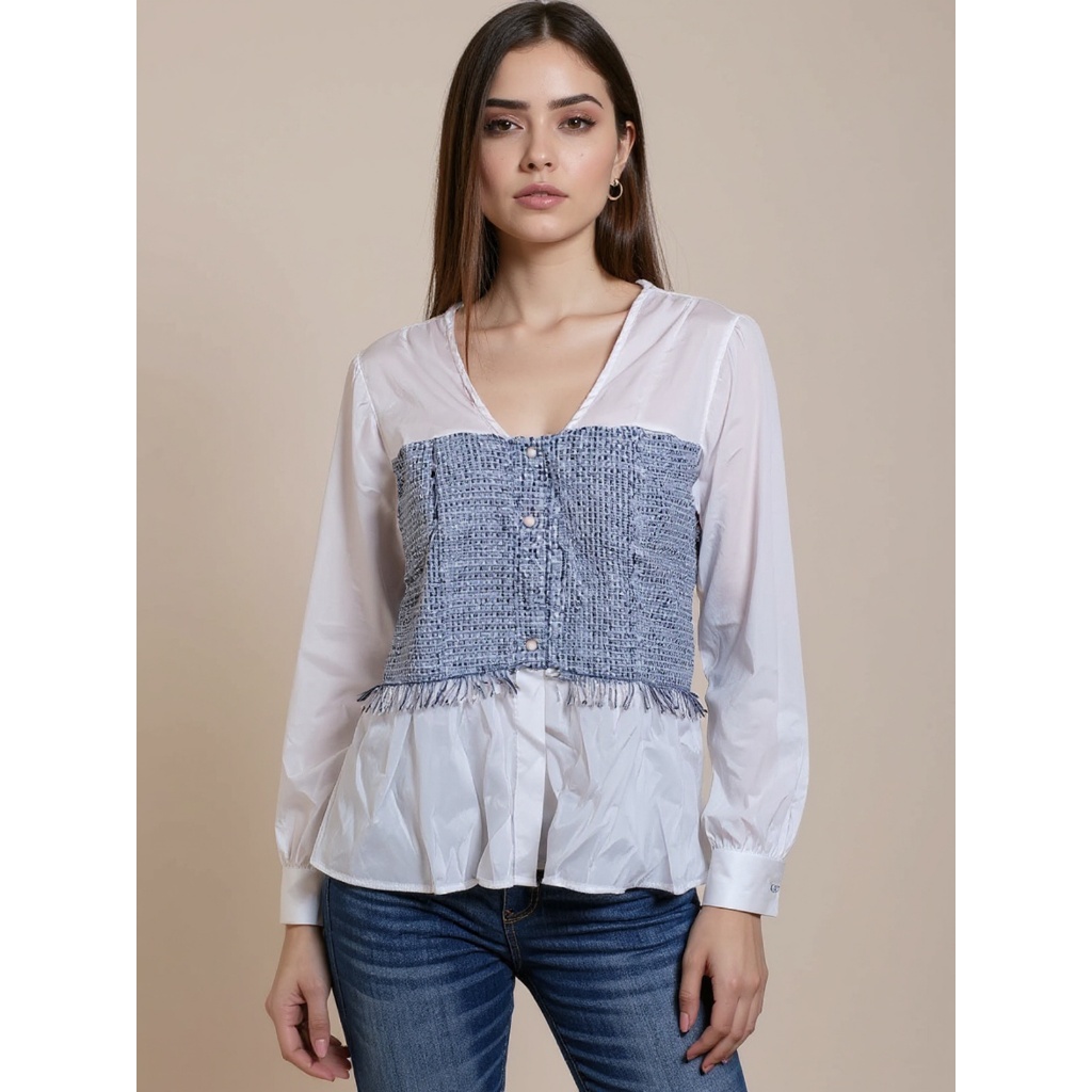 Baju panjang blouse putih size M