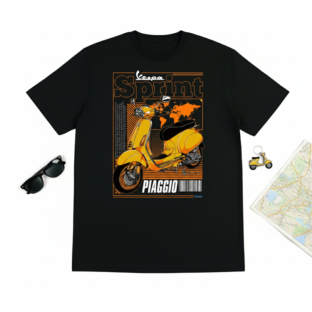 GILAN Baju Kaos T shirt Distro Unisex Gambar Matic Motor VESPA 150 SPRINT MATIC CLASSIC SCOOTER CLUB