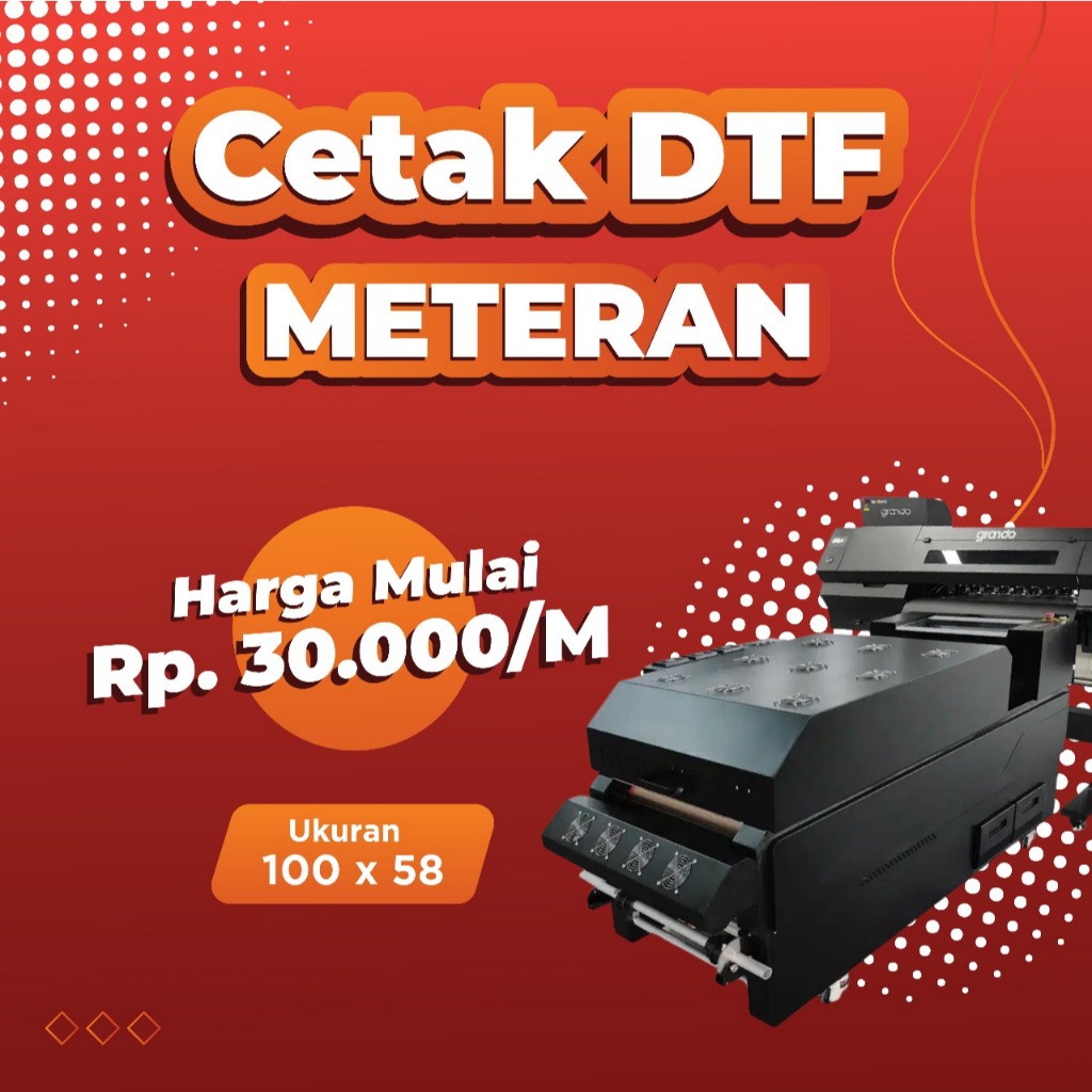 CETAK SABLON DTF | DTF METERAN/SABLON STIKER/SABLON DIGITAL | SIAP PASANG/PRESS