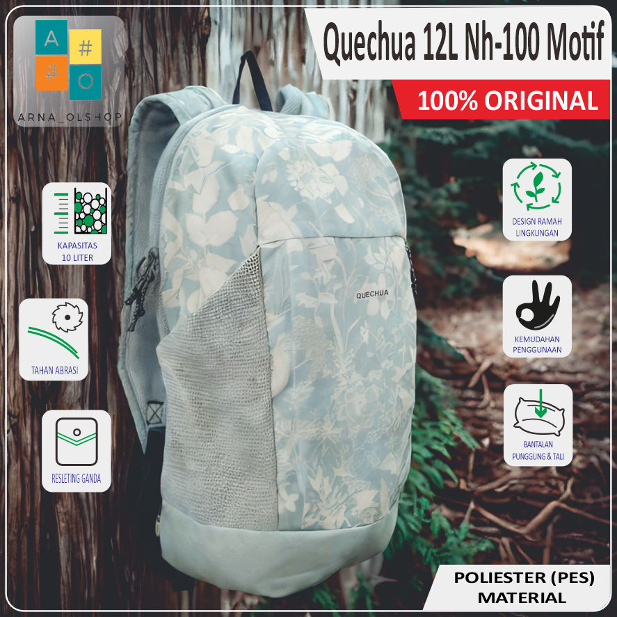 Quechua Tas Ransel Sepatu Sport Mini 12 L Anti air Resleting Best Quality Murah New