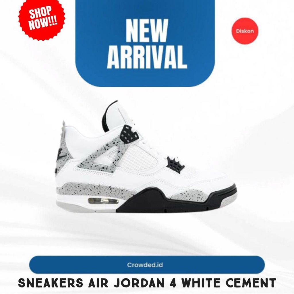 (CROWDED) Sneakers Air Jordan 4 Retro White Cement