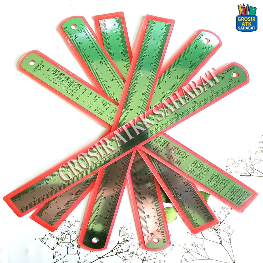 Penggaris Besi 30 cm Murah / Rol Besi 30 cm / Garisan Besi 30 cm Murah 1 pcs
