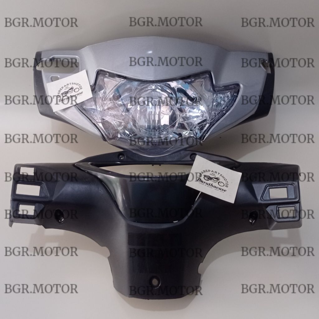 Batok Kepala Fullset depan belakang Honda Supra x 125 lama thn  2005-2006 silver