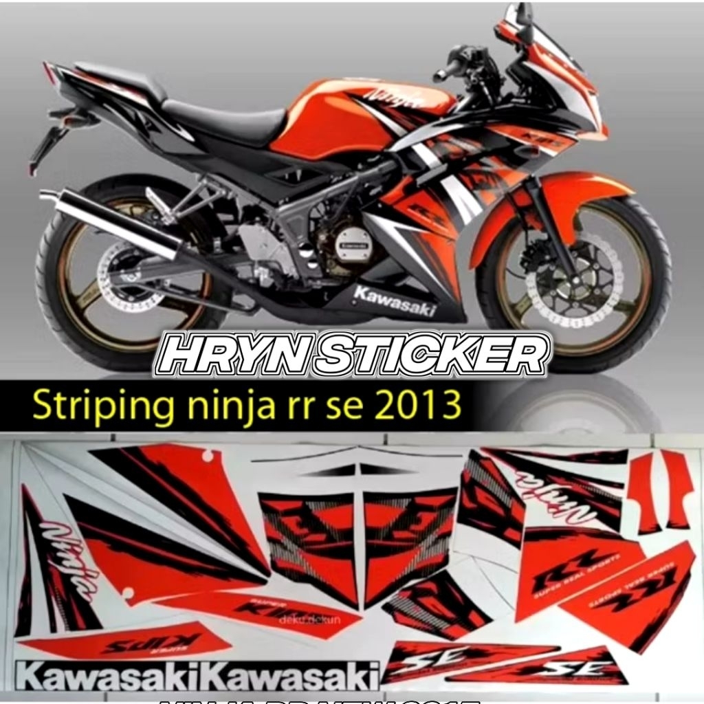 striping ninja rr se 2013 - sticker striping ninja rr se 2013 merah anti gores laminasi - ninja rr s