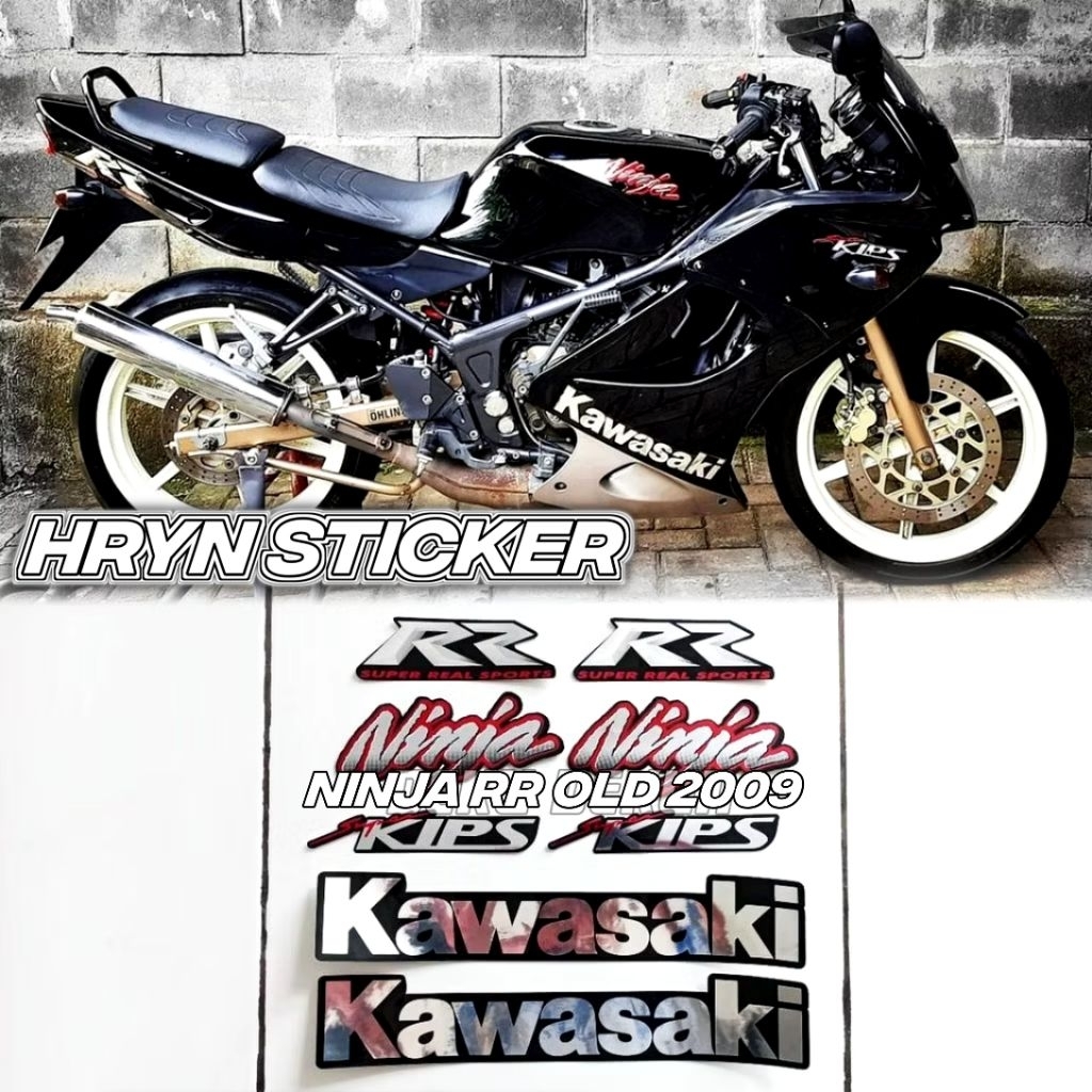 striping ninja rr old 2009 - sticker striping ninja rr old 2009 hitam anti gores laminasi - ninja rr