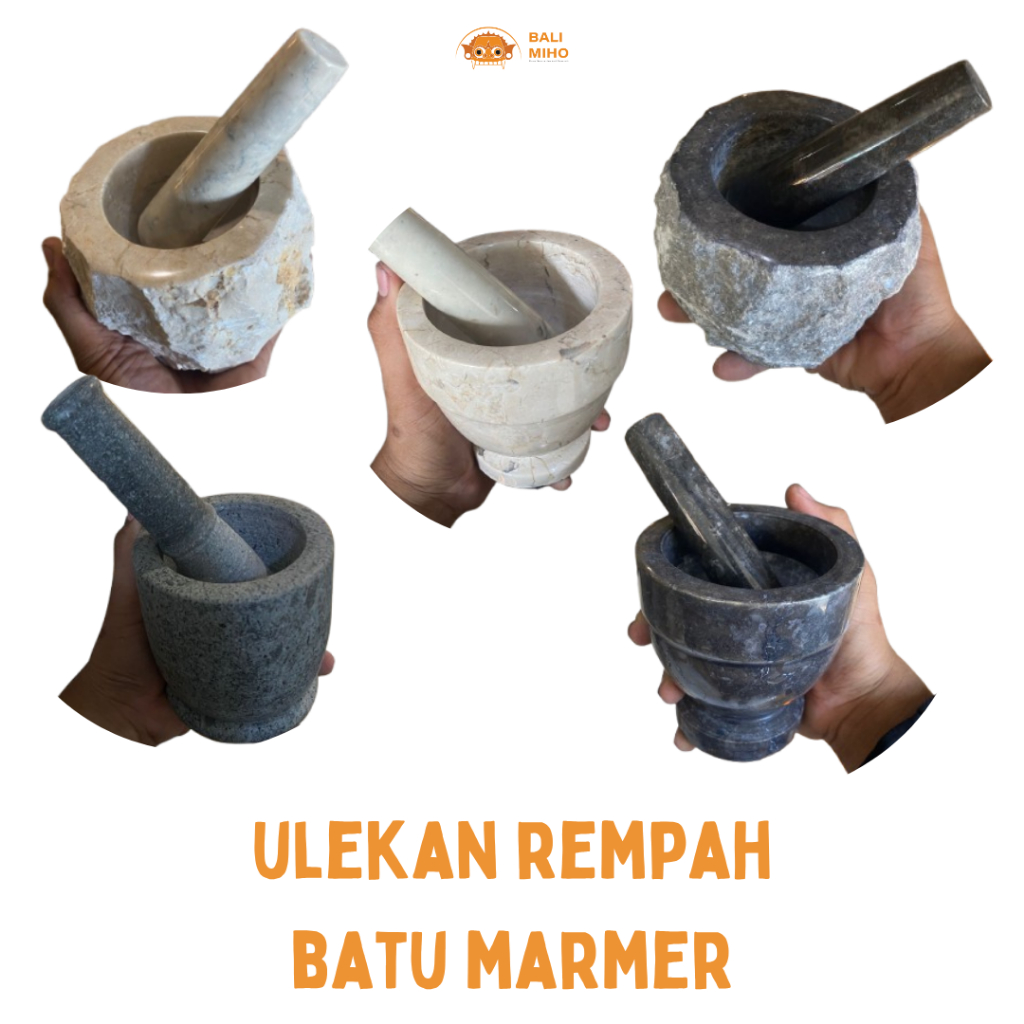Ulekan Rempah Dari Batu Marmer - Ulekan Batu - Lumpang Alu Marmer - Ulek Batu - Tumbukan obat Dari B