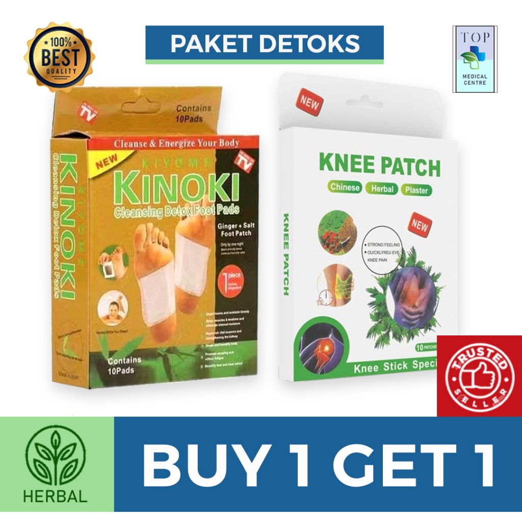 [PAKET DETOKS] KINOKI Gold Koyo Detoks Racun Tubuh + Koyo Knee Patch Koyo Nyeri Lutut dan Sendi