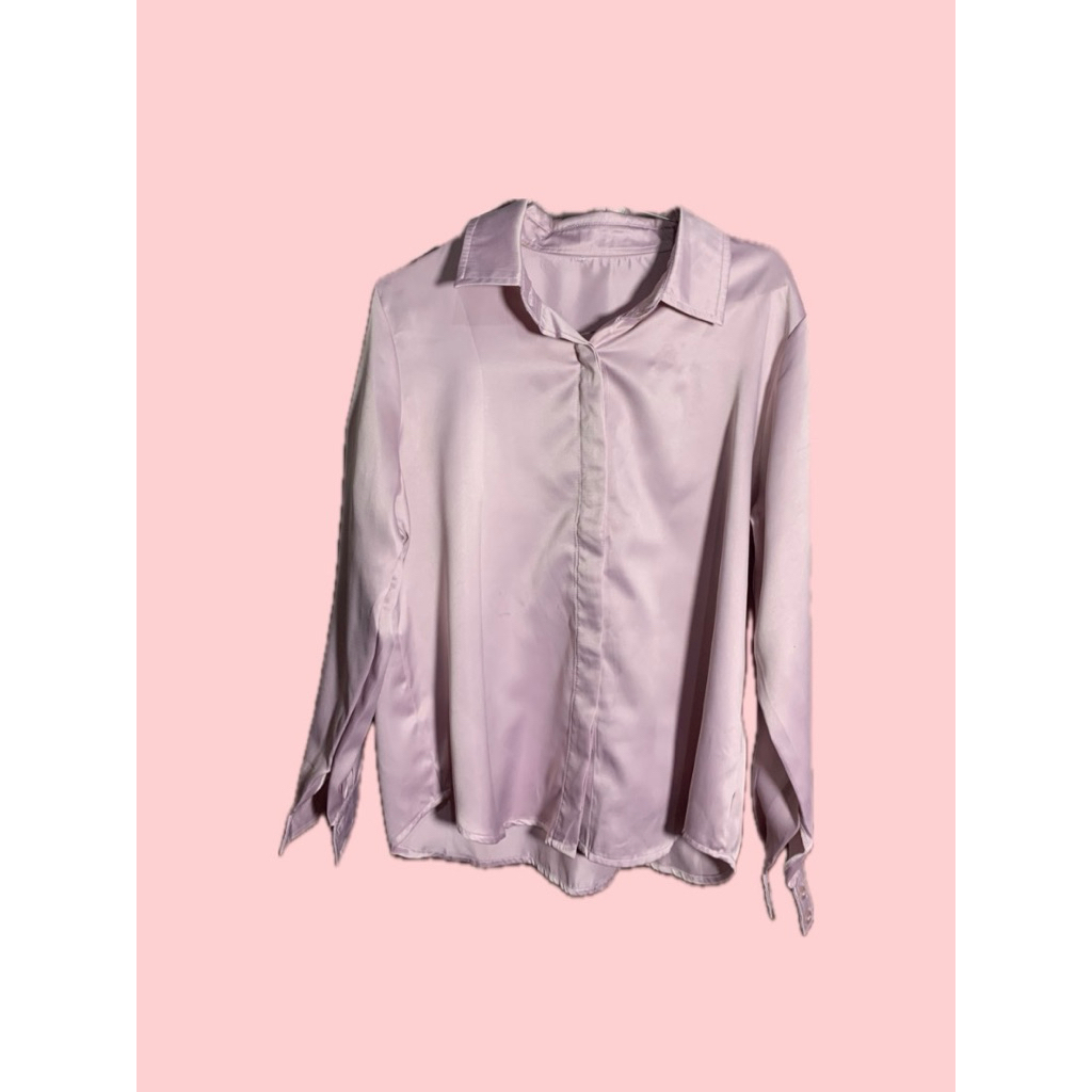 [ preloved ] kemeja satin mauve