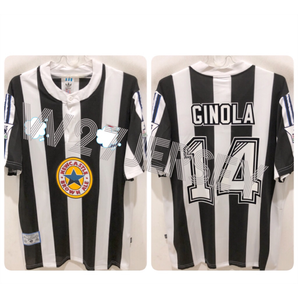 JERSEY RETRO - NEWCASTLE HOME 1995-1996 name player Ginola + Patch