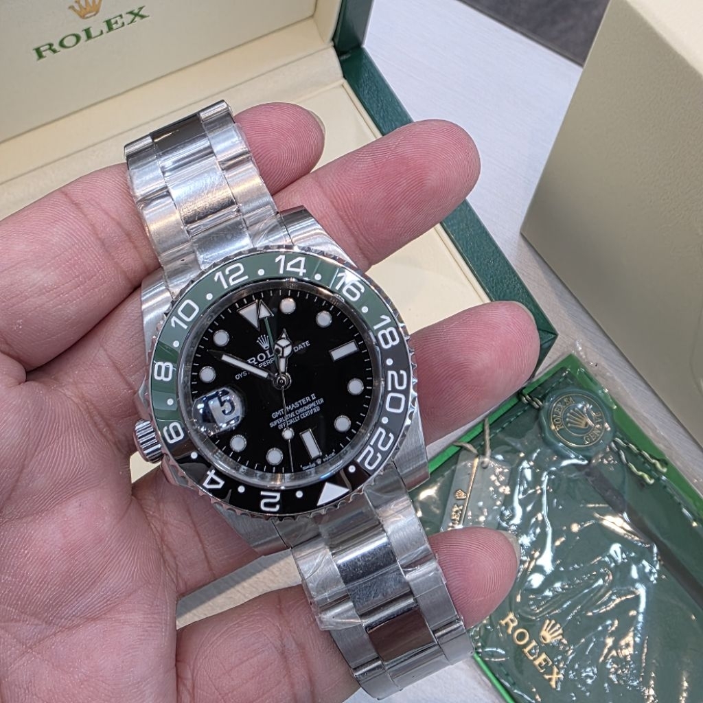 JAM TANGAN PRIA Rolex GMT Master II Batman Green Bezel Automatic Original | Jam Tangan Pria Sport Me
