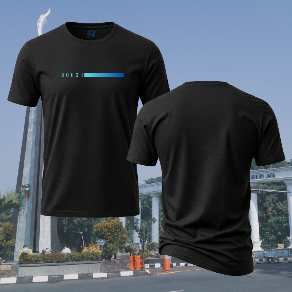 PROMO Kaos Bogor Simple Model 5 / Kaos Bogor Pride Warna Hitam Bahan Katun 24s 100% Kualitas Premium