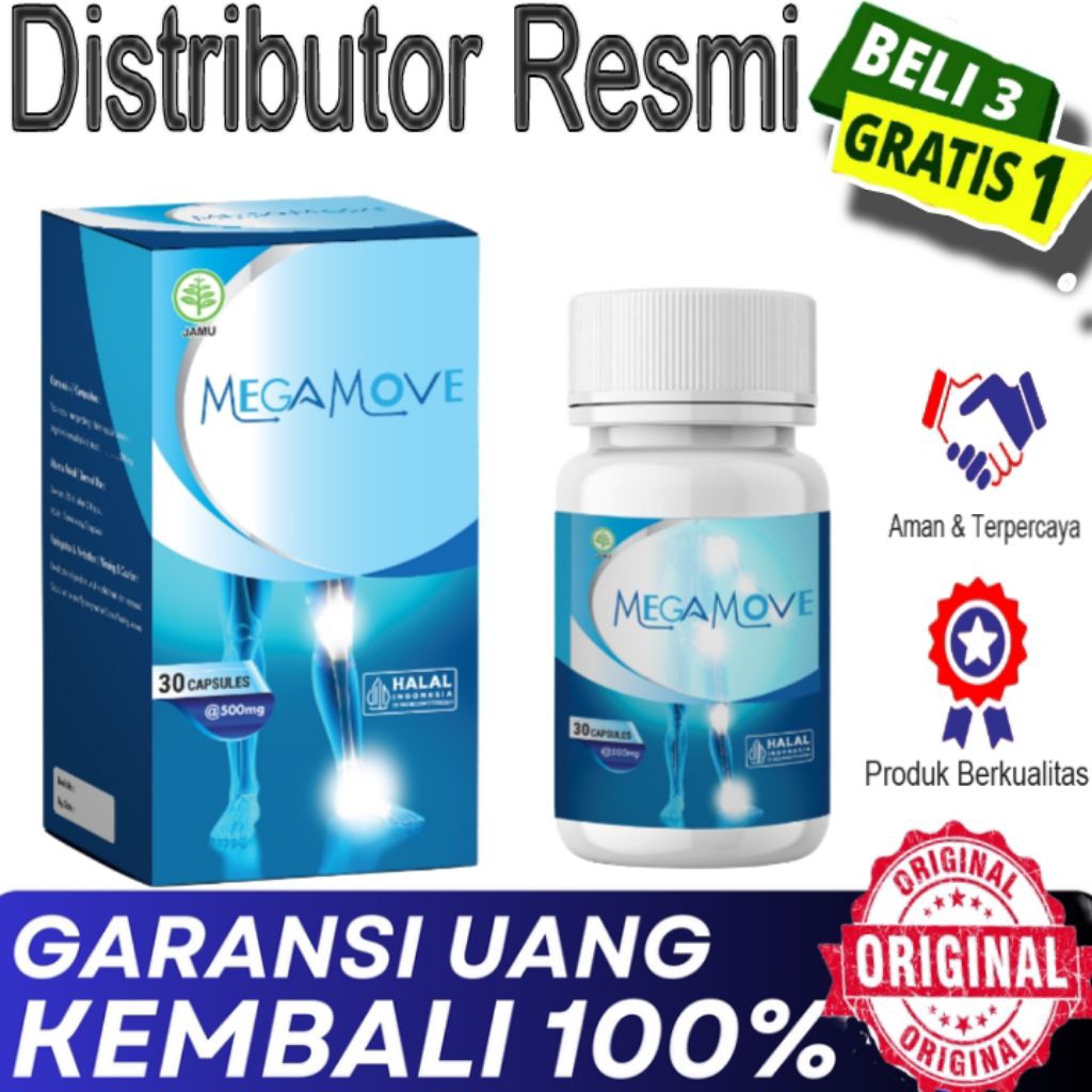 Megamove Obat Neri Sendi Pengapuran Tulang (Megamove Asli 30 kapsul) Original Resmi BPOM