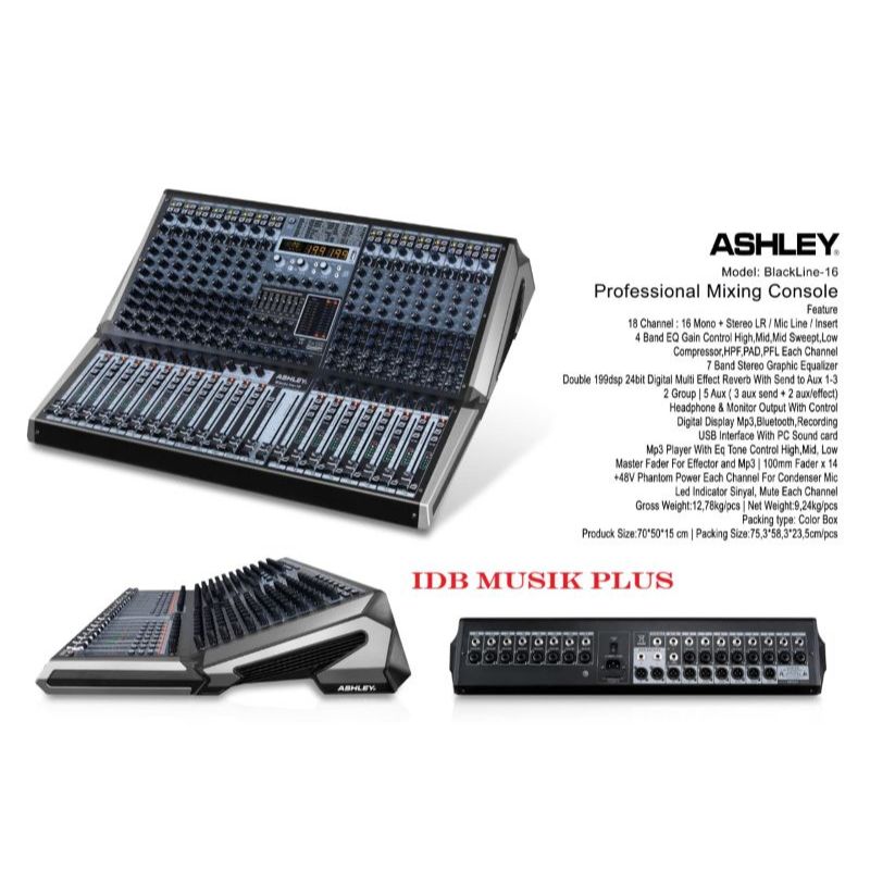 Mixer 16 Ch Ashley Blackline16 Blackline 16 Original