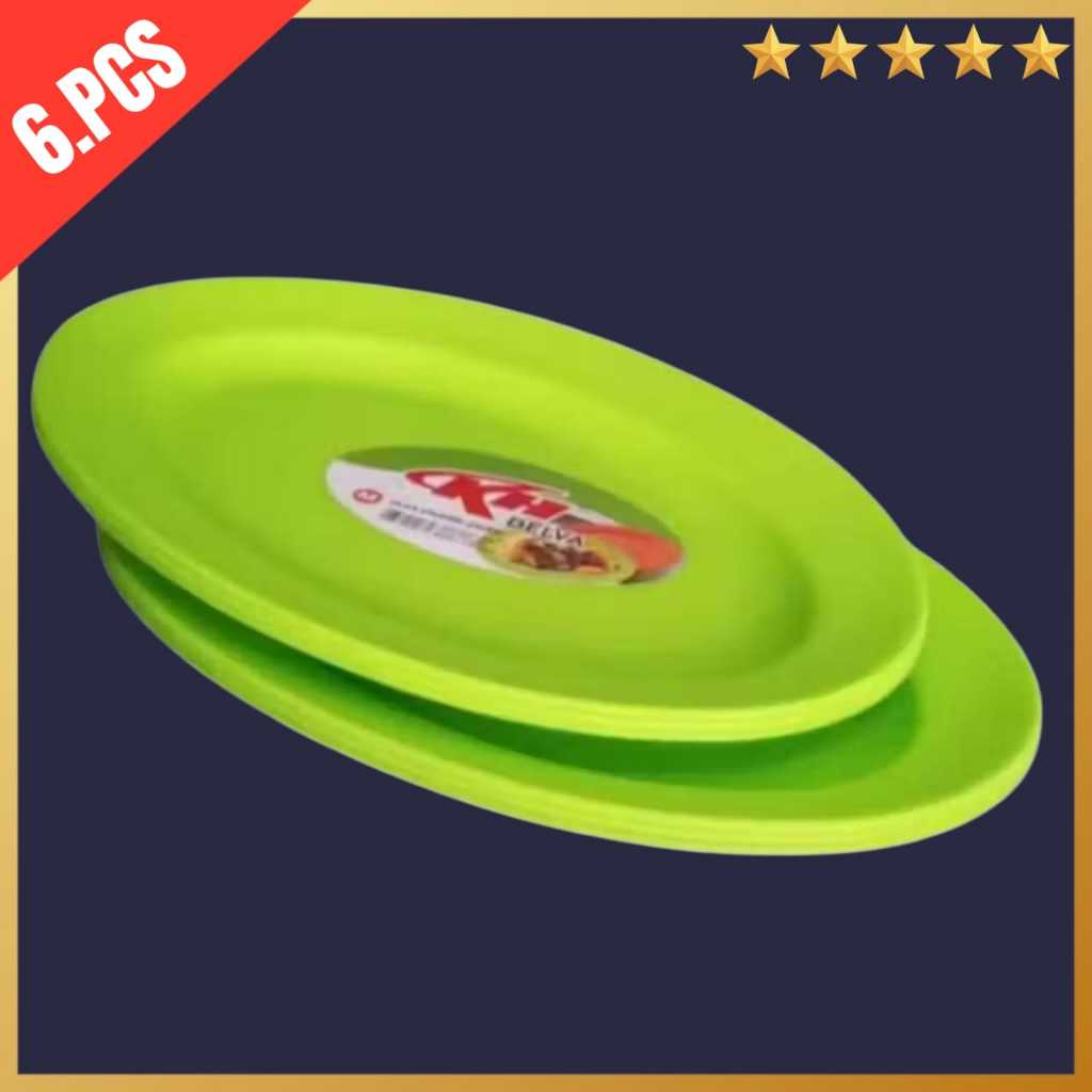 [ 6 PCS ] piring oval belva plastik merk kh