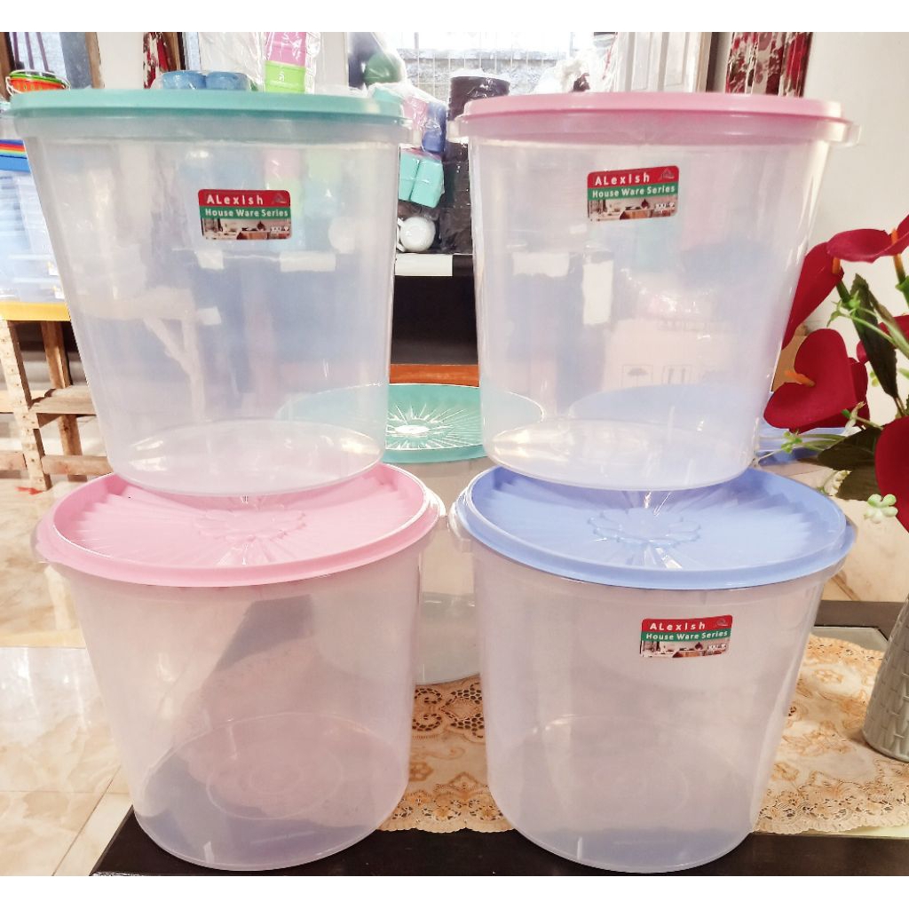 Toples Bulat Alexish 16 Liter/Toples Plastik/Toples Peyele/Toples Krupuk Serbaguna