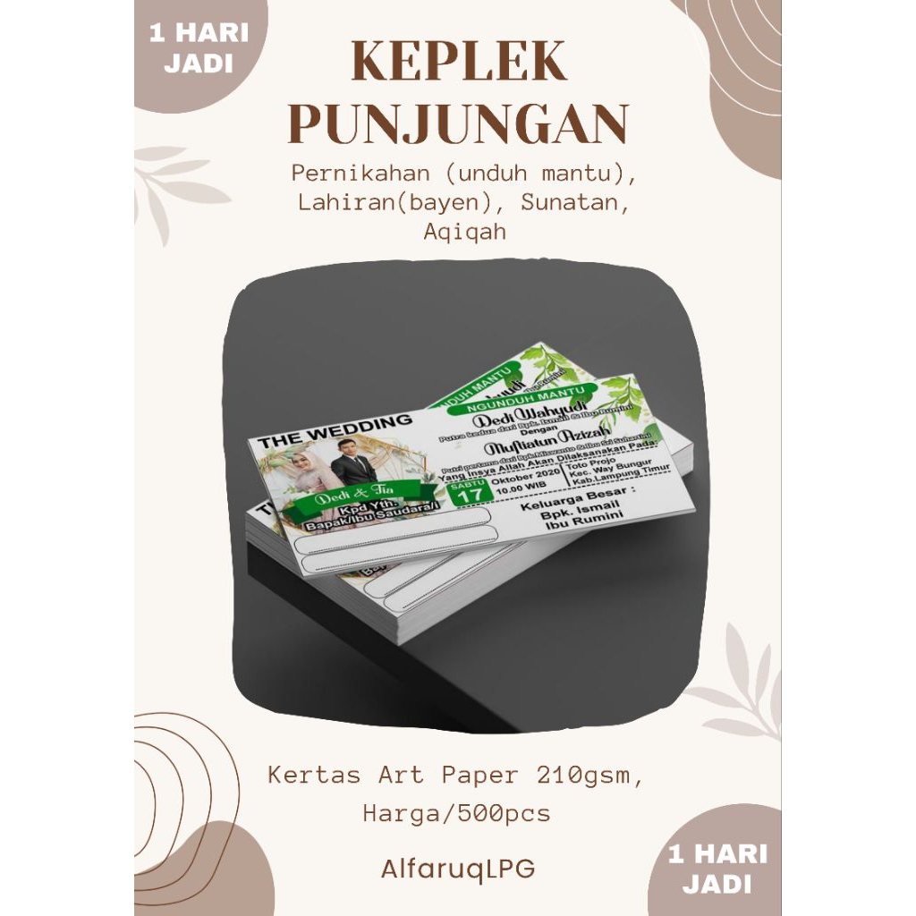Keplek Punjungan / Kartu Punjungan / Kartu Ucapan
