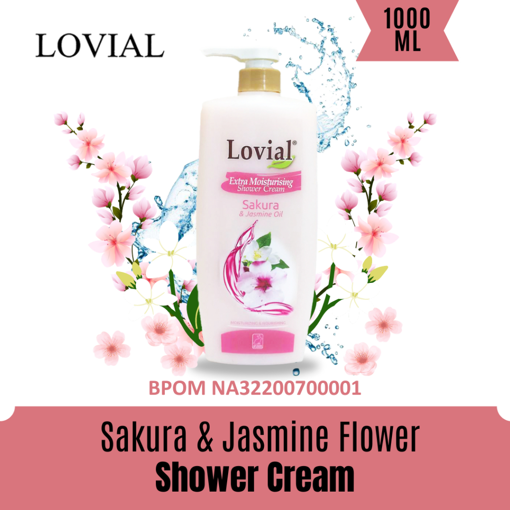 Sabun Mandi Cair - Lovial Shower Cream Sakura & Jasmine Oil (1000 ML)