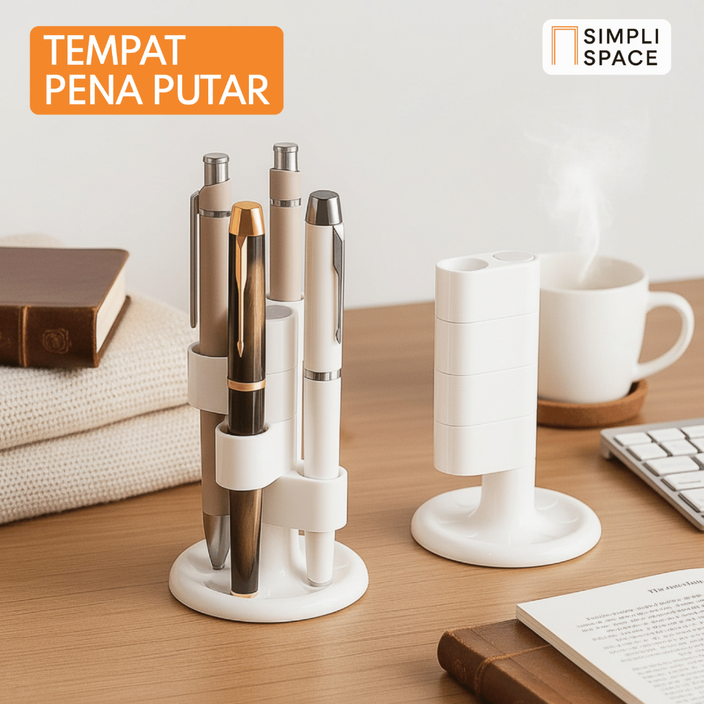 Tempat Pensil Meja Kantor Aesthetic Pen Holder Stand Tempat Pulpen Desktop Organizer