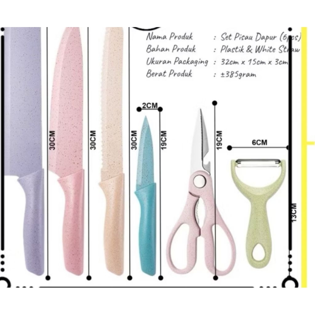 pisau dapur 6 in 1
