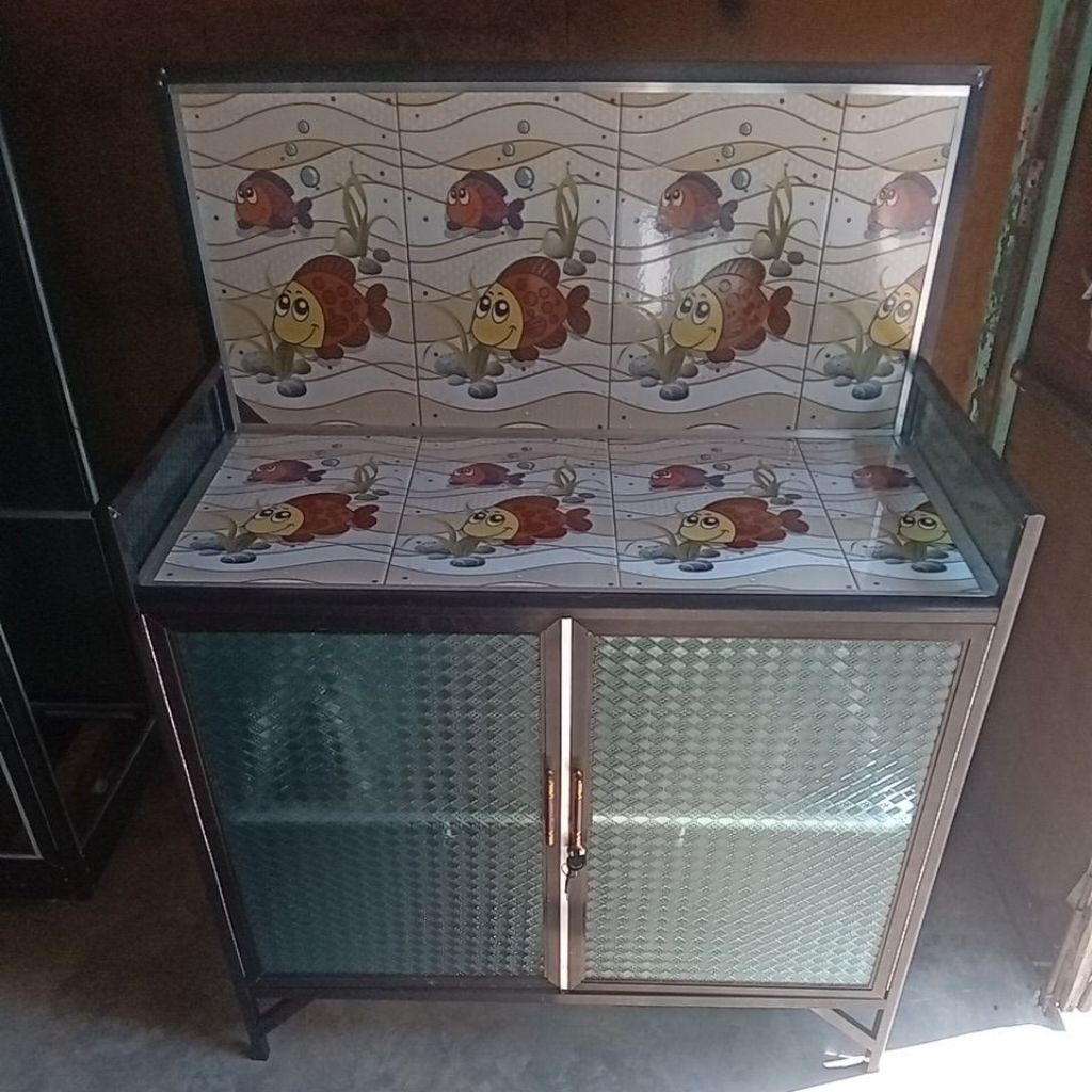 Rak kompor 2 pintu rak piring aluminium