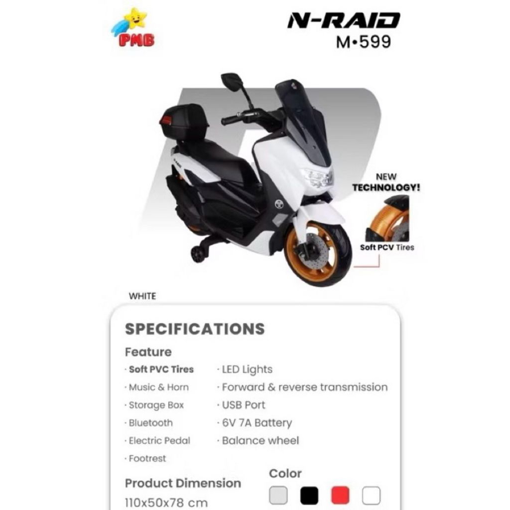 SEPEDA MOTOR AKI ANAK PMB M599 NEW / M588 RAID NMAX N-MAX N-RAID M 588 MURAH ORIGINAL ASLI KREDIT CI