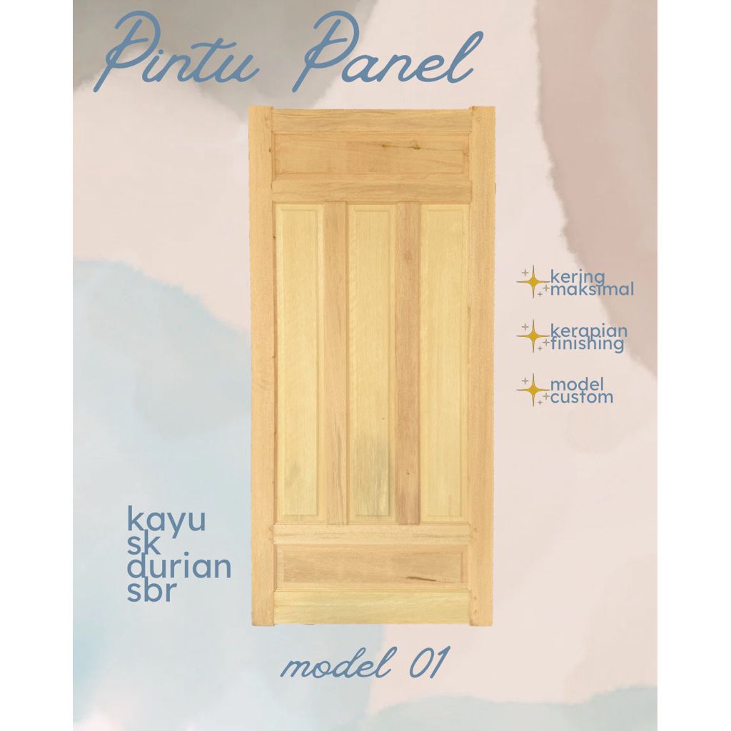 PINTU KAYU PANEL MINIMALIS / PINTU KAMAR / PINTU RUMAH / Model 03 Desain Mewah & Kokoh