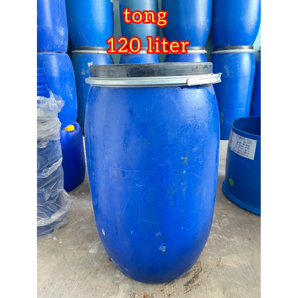 drum plastik biru tebal 120 liter komplit pengunci besi / tong 120 liter silase fermentasi pakan