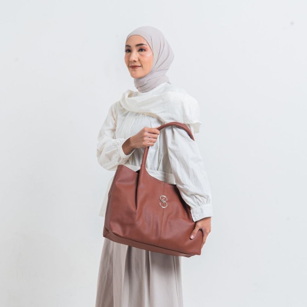 SAFITRI Totebag Wanita  - Aradelle Bag - Tas Berbahan Kulit PU Wanita Luas Tas Kuliah Tas Kerja