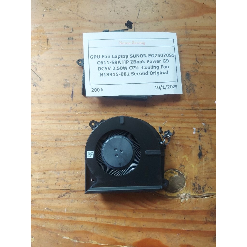 CPU Fan Laptop SUNON EG75070S1 C601-S9A HP ZBook Power G9 DC5V 2.50W CPU Cooling Fan N13914-001 Seco