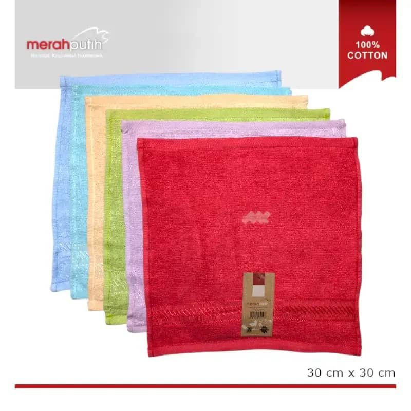 HANDUK MERAH PUTIH 30x30 / HANDUK MP SAPU TANGAN 30x30 / HANDUK MUKA