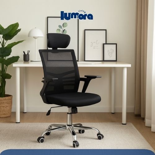 Kursi Kantor Staff / Kursi Kerja Jaring Hidrolik Roda Kaki Besi