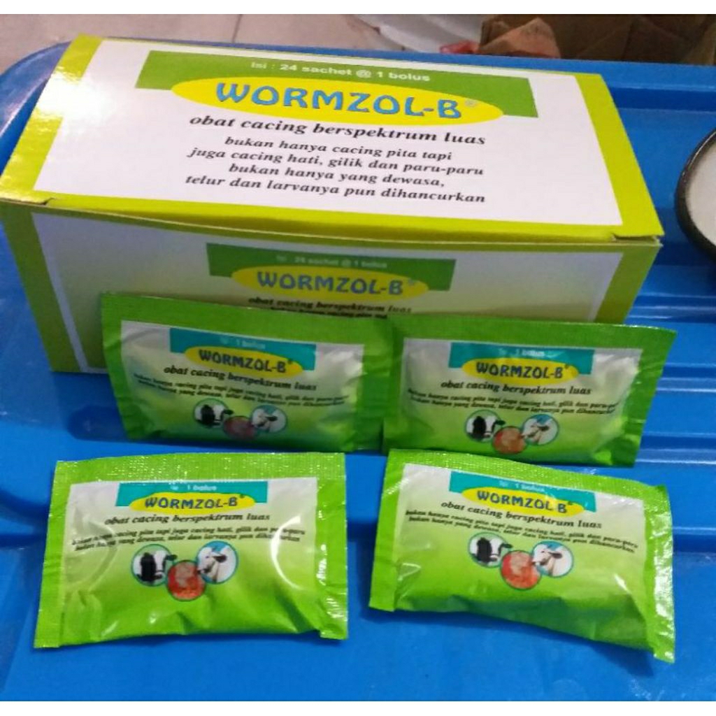 OBAT CACING untuk ternak BOLUS WORMZOL B ECER untuk ternak