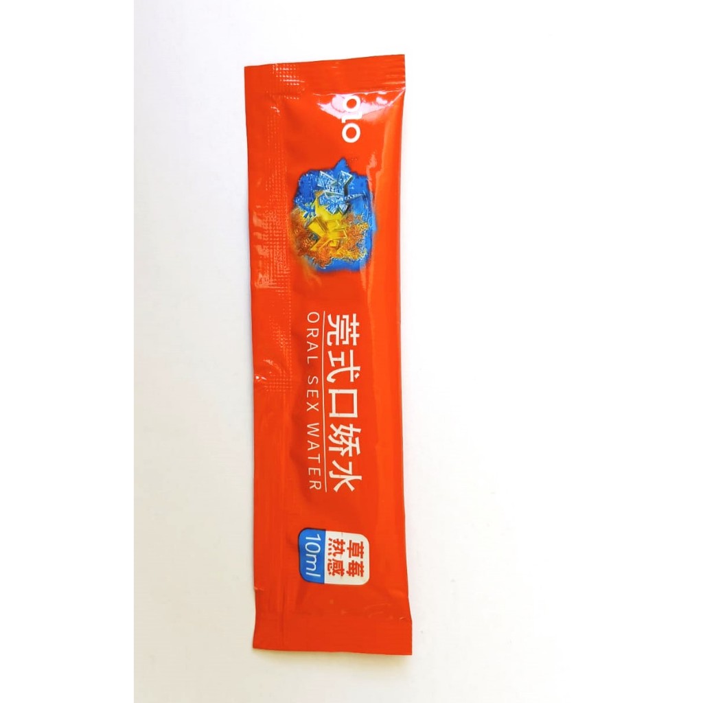 Lubricant Pelumas Saset Oral Warna Merah Bahan Air Aman Ditelan Sensasi Strowberry Hot - Isi 10 ML