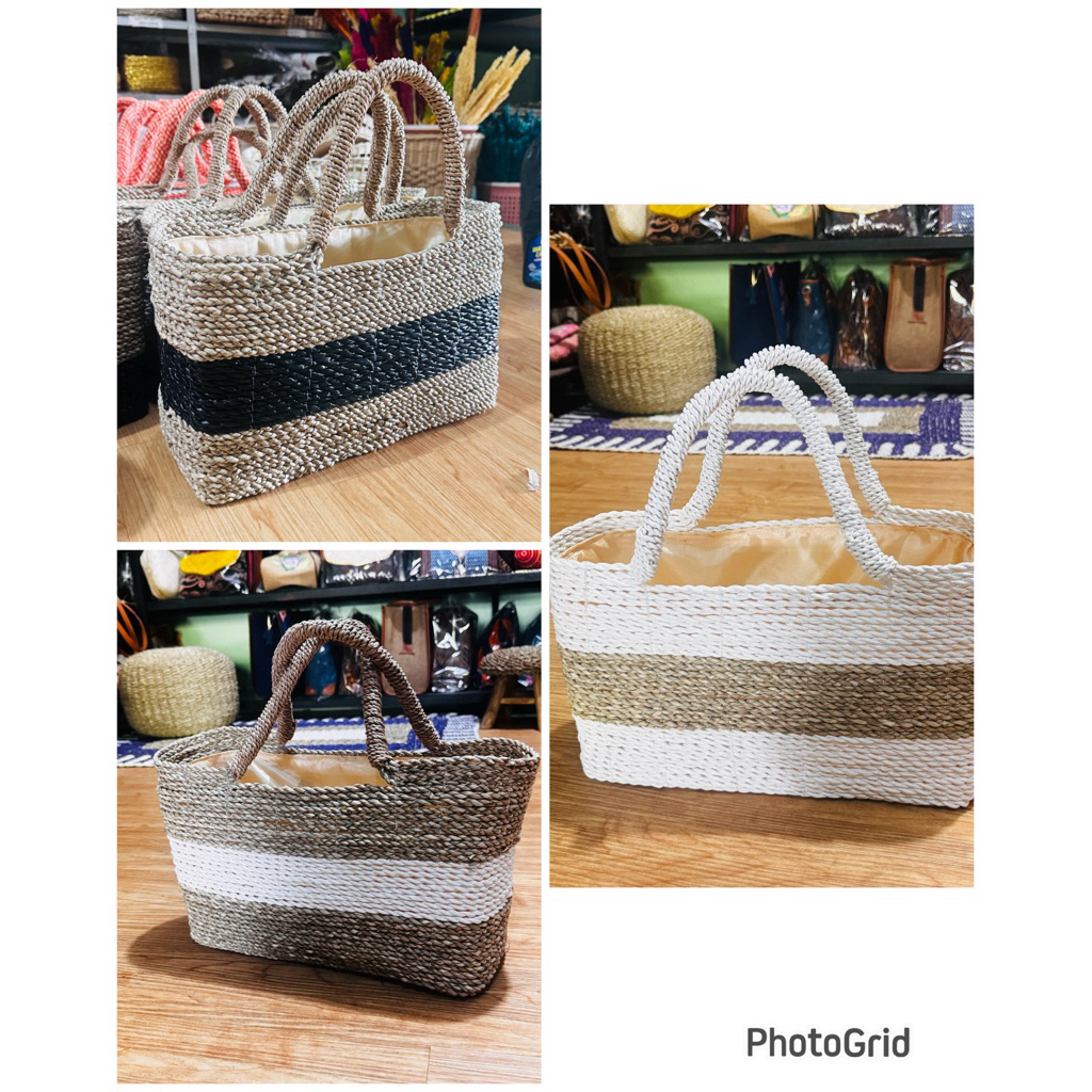 Tas pandan kotak polos 30x20 cm furing serut