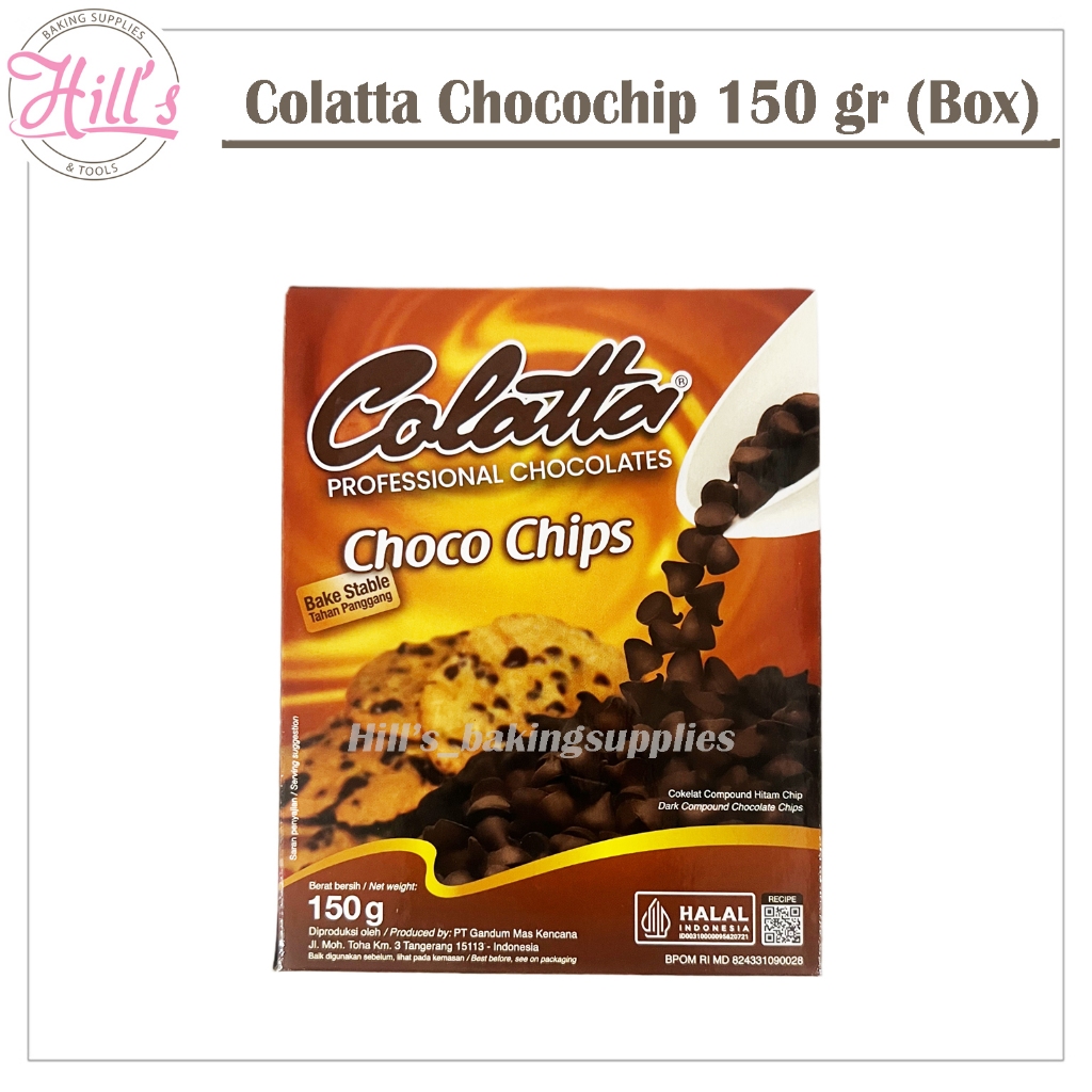 PROMO MURAH !!! COLATTA DARK CHOCOLATE CHIPS 150 gr ( BOX )STABLE BAKE / COLATA CHOCOCHIP / COLLATA 