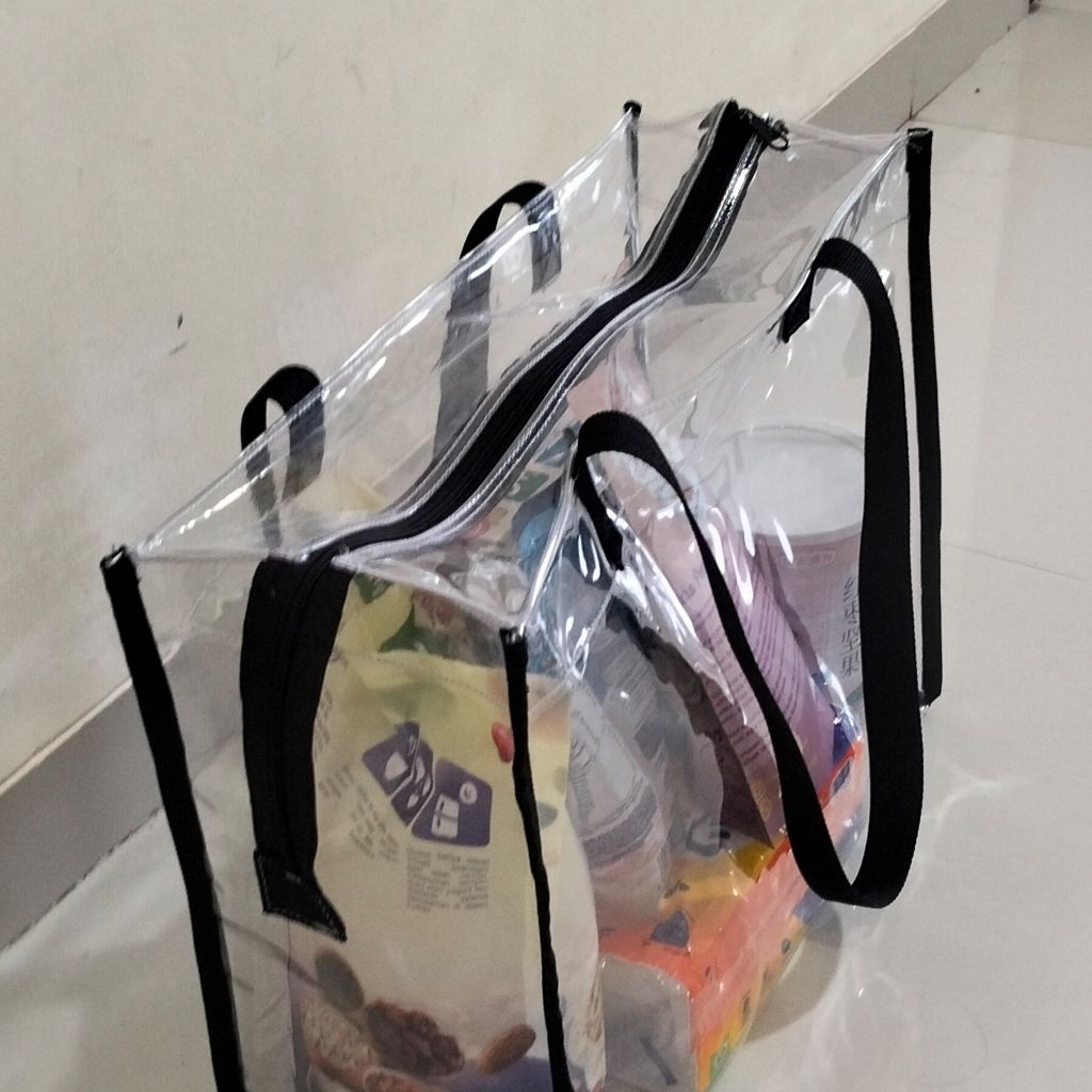 Tas Mika Tebal Transparan Serbagunatotebag Bahan Mika Tebal Tas Jinjing Tas Belanja Besar Pasti Ori